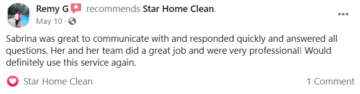 Sabrina was great to communicate with and responded quickly and answered all questions. Her and her team did a great job and were very professional! Would definitely use this service again.